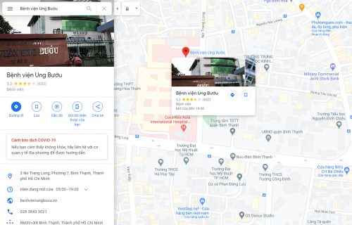 Bản đồ Bệnh viện Ung bướu thành phố Hồ Chí Minh và các tuyến xe