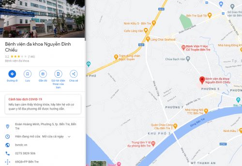 Bản đồ đường các tuyến xe bus đến Bệnh viện Đa khoa Nguyễn Đình Chiểu