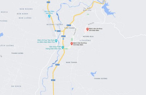 Bản đồ đường đi các tuyến xe bus đến Bệnh viện Đa khoa tỉnh Điện Biên