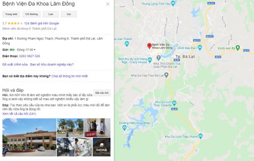 Bản đồ đường đi các tuyến xe bus đến Bệnh viện Đa khoa tỉnh Lâm Đồng