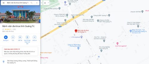 Bản đồ đường đi các tuyến xe bus đến Bệnh viện Đa khoa tỉnh Quảng Trị