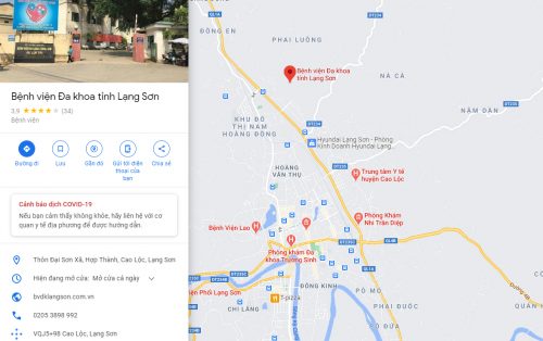 Bản đồ đường đi và các phương tiện đến Bệnh viện Đa khoa tỉnh Lạng Sơn