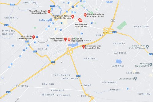 Bản đồ đường đi và các tuyến xe bus đến Bệnh viện Đa khoa Bắc Ninh