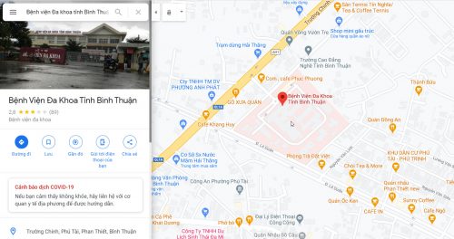 Bản đồ đường đi và các tuyến xe bus đến Bệnh viện Đa khoa Bình Thuận
