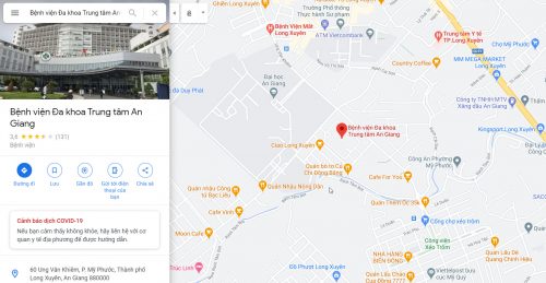 Bản đồ và các tuyến xe bus đến Bệnh viện Đa khoa Trung tâm An Giang